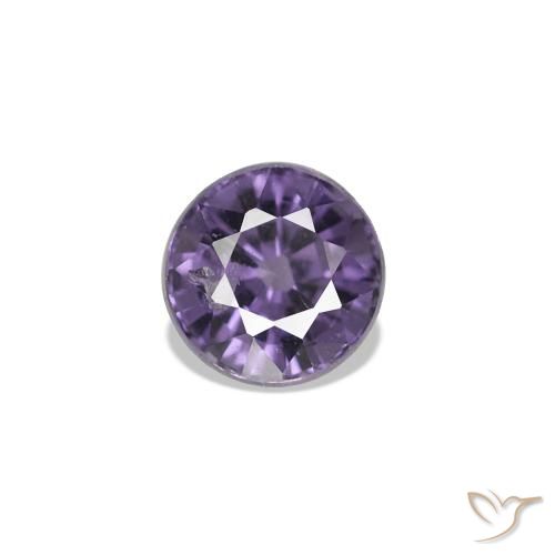 Espinela Violeta uva oscuro natural de 0.42 ct, Redondo, VVS-VS