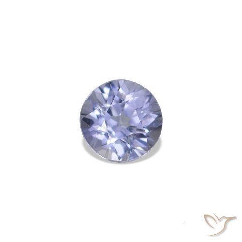 Espinela Azul púrpura claro natural de 0.18 ct, Redondo, VVS-VS