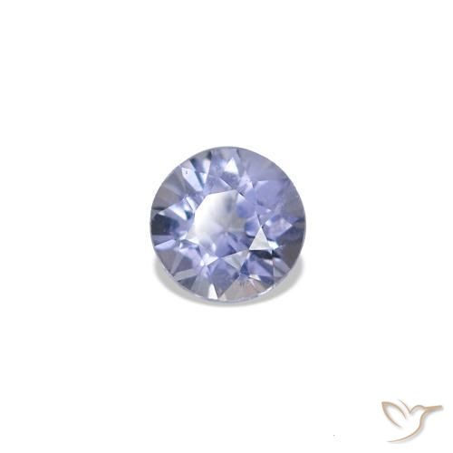 Espinela Azul púrpura claro natural de 0.18 ct, Redondo, VVS-VS