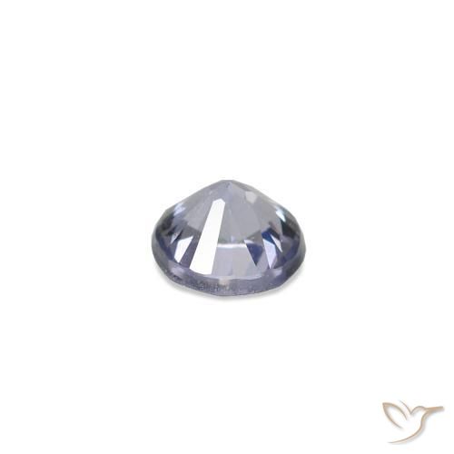 Espinela Azul púrpura claro natural de 0.18 ct, Redondo, VVS-VS