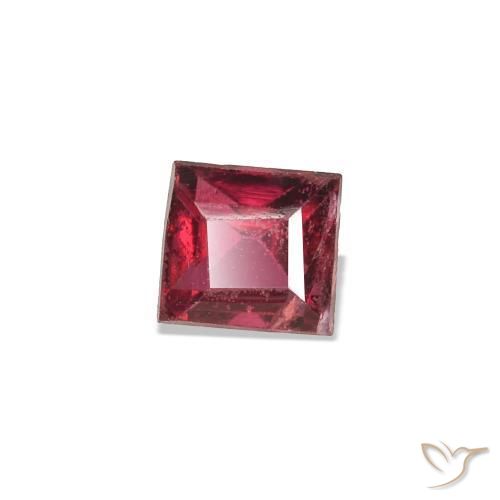 Espinela Rojo grosella natural de 0.28 ct, Corte Baguette, VS