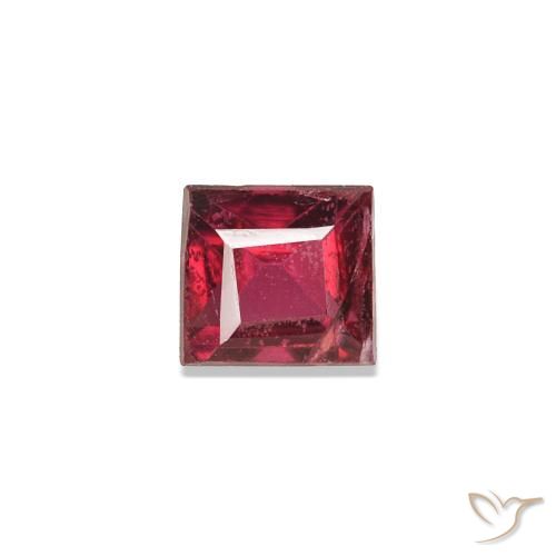 Espinela Rojo grosella natural de 0.28 ct, Corte Baguette, VS