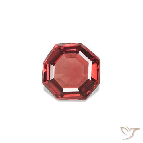 Espinela Rojo vino intenso natural de 0.33 ct, corte esmeralda, VVS