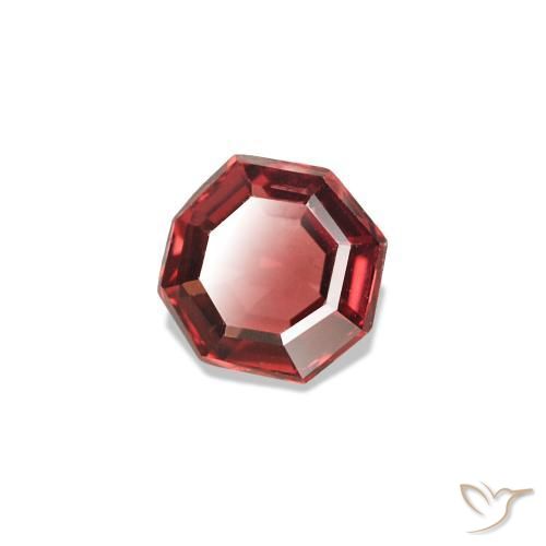 Espinela Rojo vino intenso natural de 0.33 ct, corte esmeralda, VVS