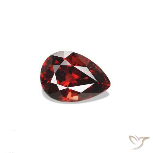 Espinela Rojo oscuro natural de 0.59 ct, En forma de pera, VVS