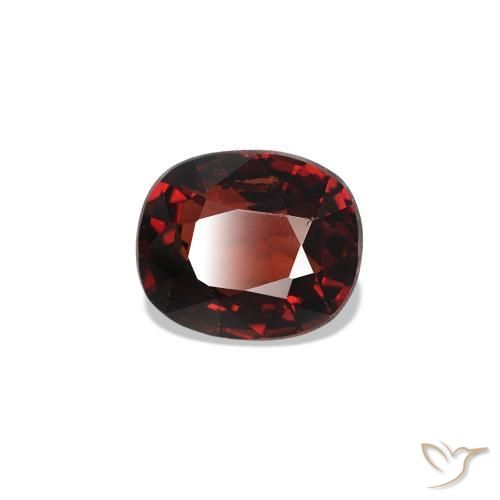 Espinela Rojo oscuro natural de 0.58 ct, Corte Cojín, VVS-VS
