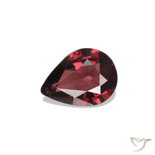 Espinela Rojo sangre intenso natural de 0.42 ct, En forma de pera, VVS-VS
