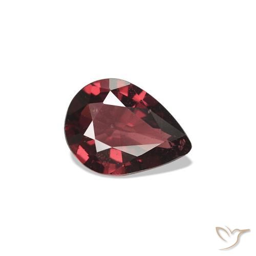 Espinela Rojo sangre intenso natural de 0.42 ct, En forma de pera, VVS-VS