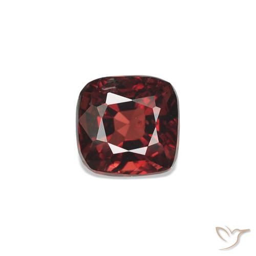 Espinela Rojo sangre intenso natural de 0.81 ct, Corte Cojín, VVS-VS