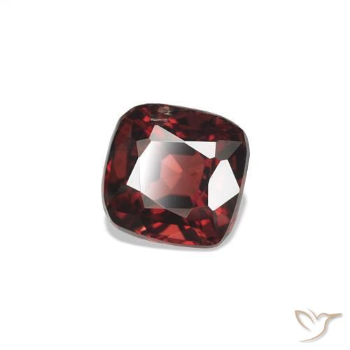 Espinela Rojo sangre intenso natural de 0.81 ct, Corte Cojín, VVS-VS