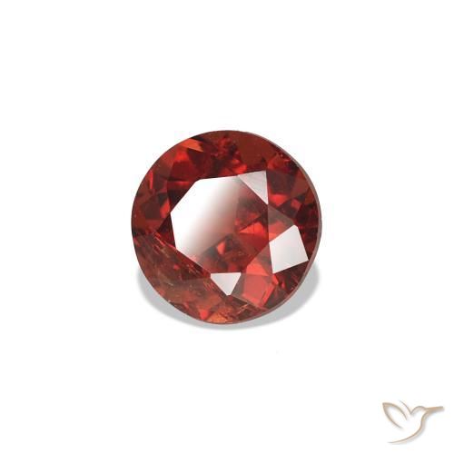 Espinela Rojo medio natural de 0.51 ct, Corte Redondo, VS