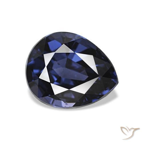 Espinela Azul marino natural de 1.78 ct, En forma de pera, VVS