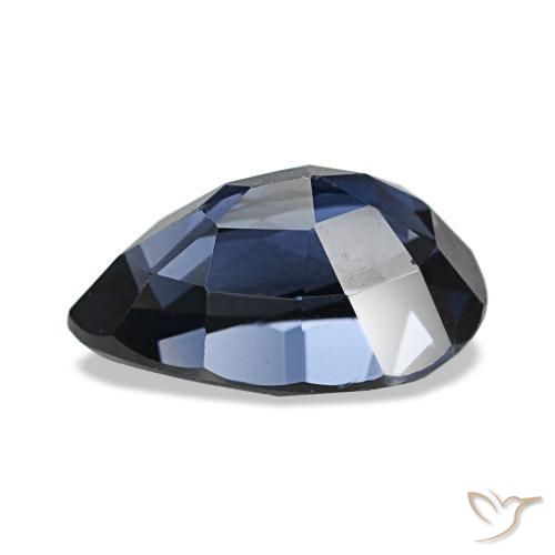 Espinela Azul oscuro natural de 2.11 ct, En forma de pera, VVS