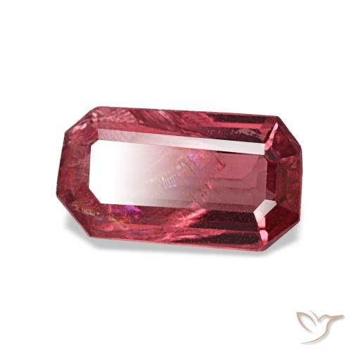 Espinela rojo natural de 0,83 ct, corte esmeralda, SI