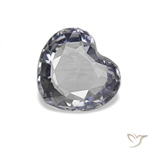 Espinela gris natural de 0,70 ct, forma de corazón, VVS