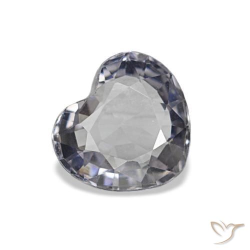 Espinela gris natural de 0,70 ct, forma de corazón, VVS