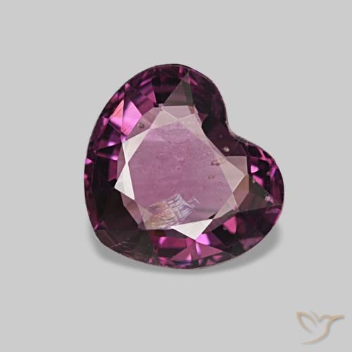 Espinela púrpura natural de 0,72 ct, forma de corazón, VS
