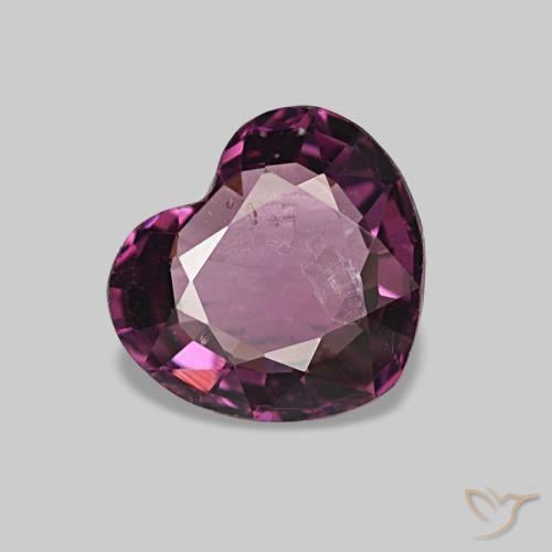 Espinela púrpura natural de 0,72 ct, forma de corazón, VS