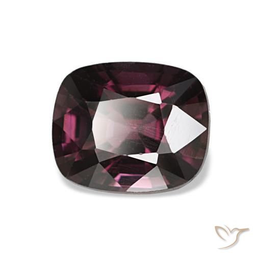 Espinela púrpura natural de 1,49 ct, corte cojín, VVS-VS