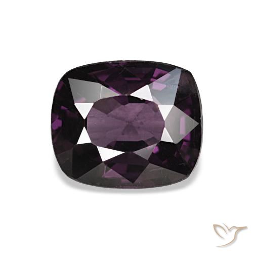 Espinela púrpura natural de 1,48 ct, corte cojín, VVS-VS