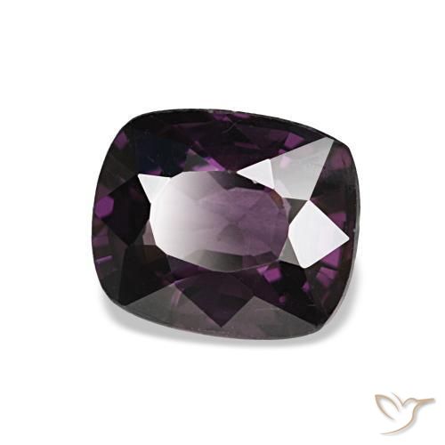 Espinela púrpura natural de 1,48 ct, corte cojín, VVS-VS