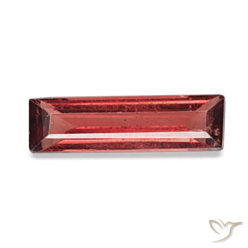 Espinela rojo natural de 0,72 ct, baguette, VVS-VS