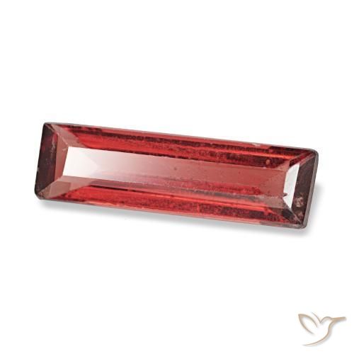 Espinela rojo natural de 0,72 ct, baguette, VVS-VS