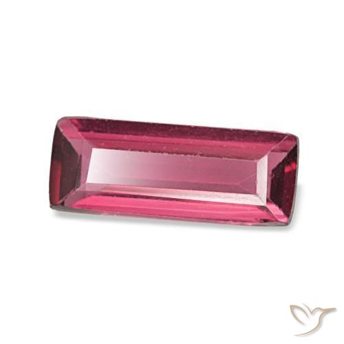 Espinela púrpura natural de 0,51 ct, baguette, VVS-VS