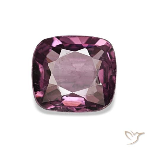 Espinela púrpura natural de 0,95 ct, corte cojín, VVS-VS