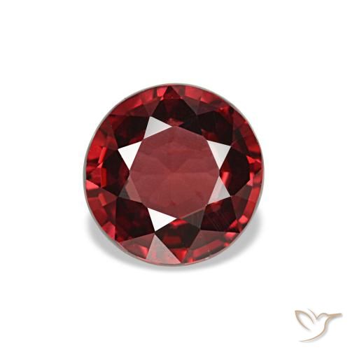 Espinela rojo natural de 1,18 ct, corte redondo, VVS-VS