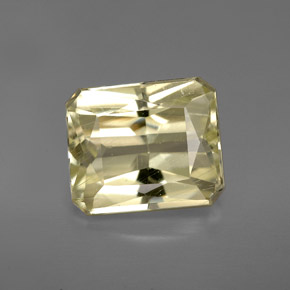 Espodumena amarillo natural de 5,10 ct, corte esmeralda, VS