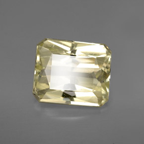 Espodumena amarillo natural de 5,10 ct, corte esmeralda, VS