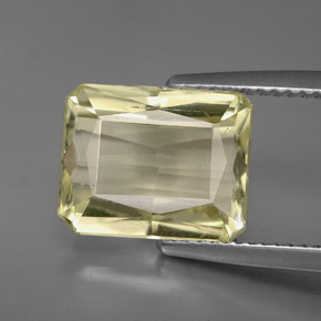 Espodumena amarillo natural de 5,33 ct, corte esmeralda, VS