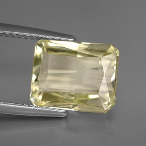 Espodumena amarillo natural de 5,33 ct, corte esmeralda, VS