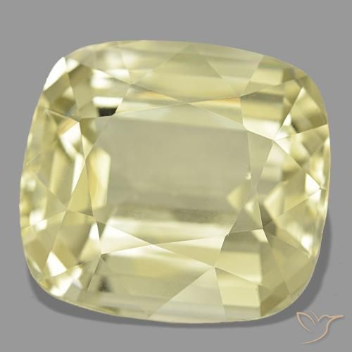 Espodumena amarillo natural de 38,30 ct, corte cojín, VVS