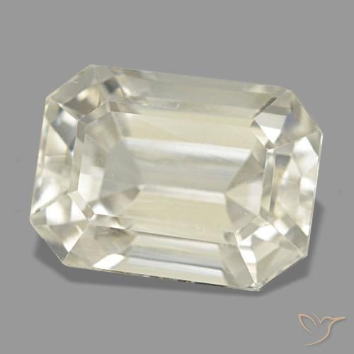 Espodumena amarillo natural de 6,86 ct, corte esmeralda, VVS