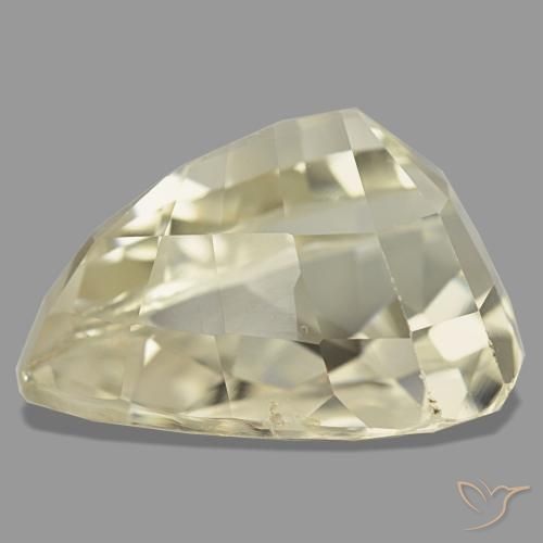 Espodumena amarillo natural de 19,62 ct, en forma de pera, VVS-VS