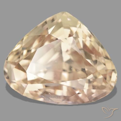 Espodumena naranja natural de 55,30 ct, en forma de pera, VS