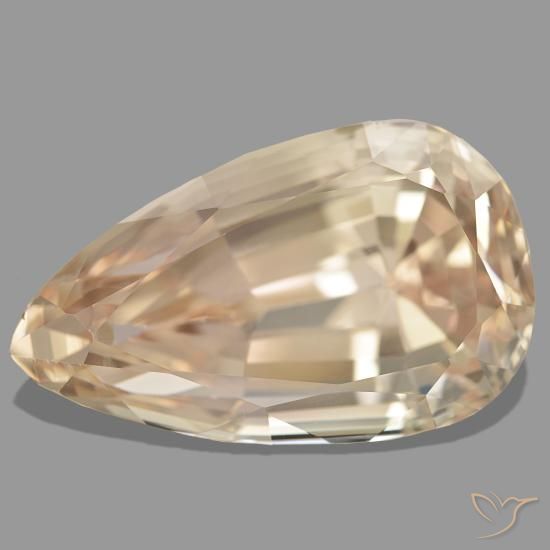 Espodumena naranja natural de 61,88 ct, en forma de pera, VS