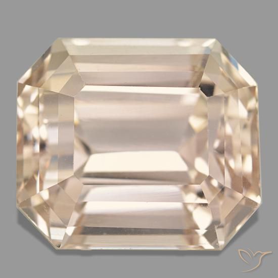Espodumena naranja de 33,32 ct, corte esmeralda, VVS-VS