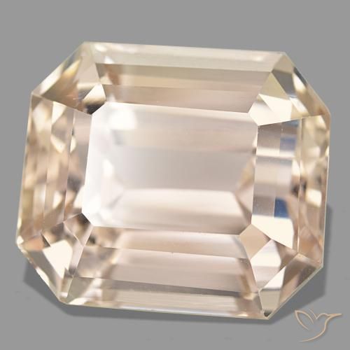 Espodumena naranja natural de 33,32 ct, corte esmeralda, VVS-VS