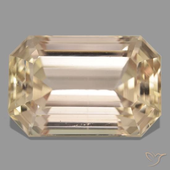 Espodumena naranja de 47,04 ct, corte esmeralda, VS