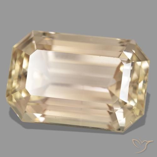 Espodumena naranja natural de 47,04 ct, corte esmeralda, VS