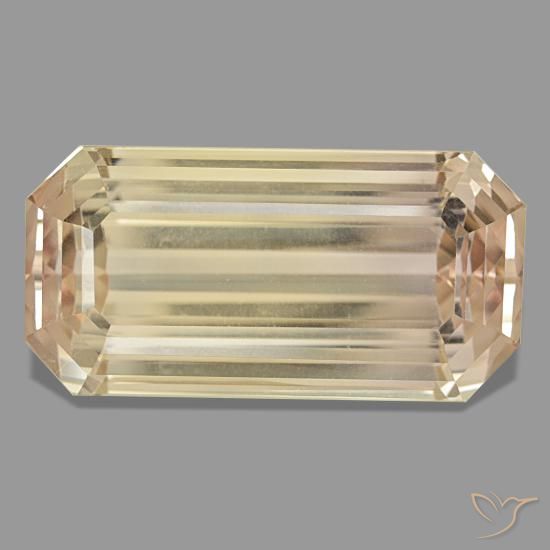 Espodumena naranja de 122,78 ct, corte esmeralda, VVS