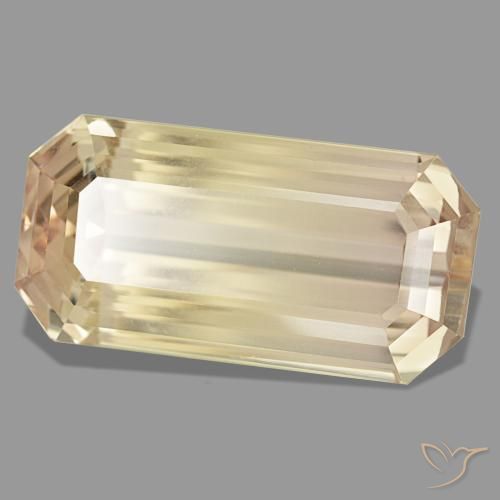 Espodumena naranja natural de 122,78 ct, corte esmeralda, VVS