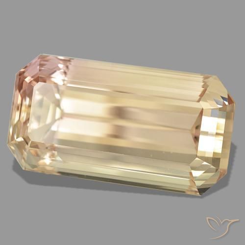 Espodumena naranja natural de 244,05 ct, corte esmeralda, VVS
