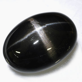 Diopsido estrella negro natural de 39,09 ct, corte óvalo, opaco
