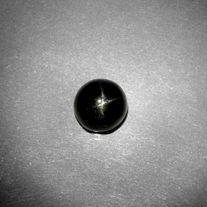 Diopsido estrella negro natural de 2,12 ct, corte redondo, opaco