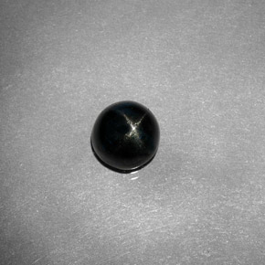 Diopsido estrella negro natural de 2,12 ct, corte redondo, opaco