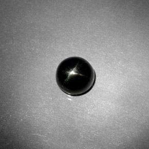 Diopsido estrella negro natural de 2,12 ct, corte redondo, opaco